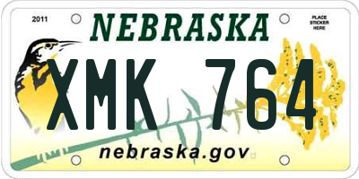 NE license plate XMK764