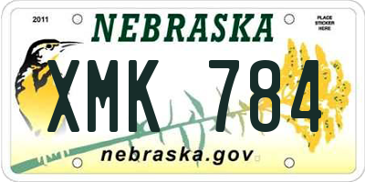 NE license plate XMK784