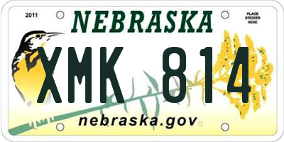 NE license plate XMK814