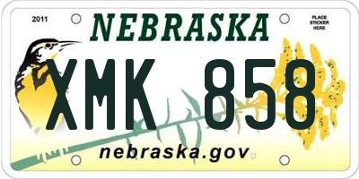 NE license plate XMK858
