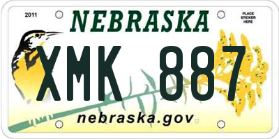 NE license plate XMK887