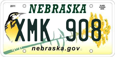 NE license plate XMK908