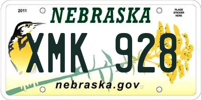 NE license plate XMK928