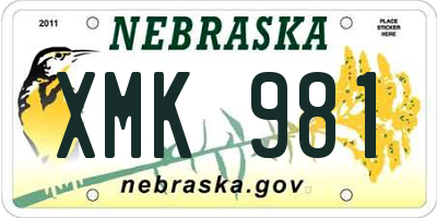 NE license plate XMK981