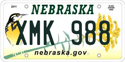 NE license plate XMK988