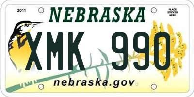 NE license plate XMK990