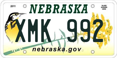 NE license plate XMK992