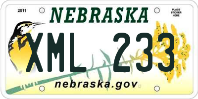 NE license plate XML233
