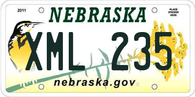 NE license plate XML235