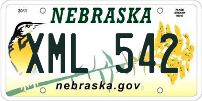 NE license plate XML542
