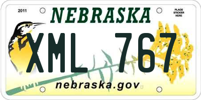 NE license plate XML767
