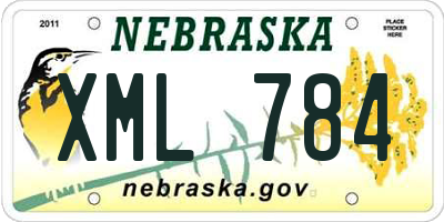NE license plate XML784