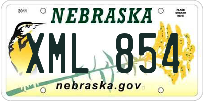 NE license plate XML854