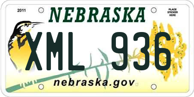 NE license plate XML936