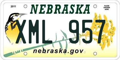 NE license plate XML957