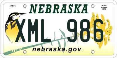 NE license plate XML986