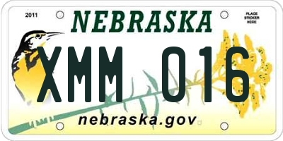 NE license plate XMM016