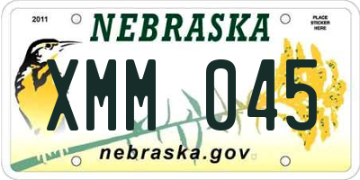 NE license plate XMM045