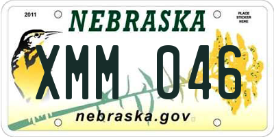 NE license plate XMM046