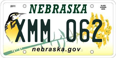 NE license plate XMM062