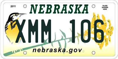 NE license plate XMM106