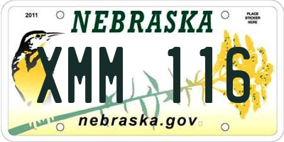 NE license plate XMM116