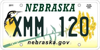 NE license plate XMM120
