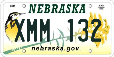 NE license plate XMM132