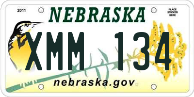 NE license plate XMM134