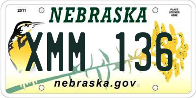 NE license plate XMM136