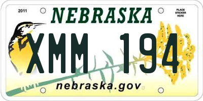 NE license plate XMM194