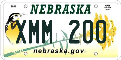 NE license plate XMM200