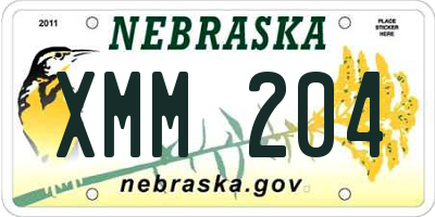 NE license plate XMM204