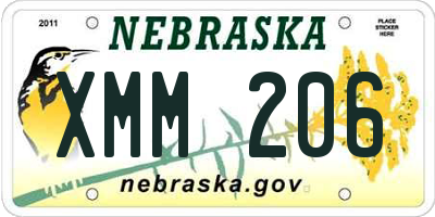NE license plate XMM206
