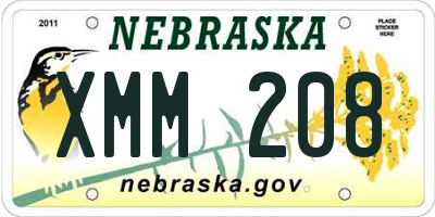NE license plate XMM208