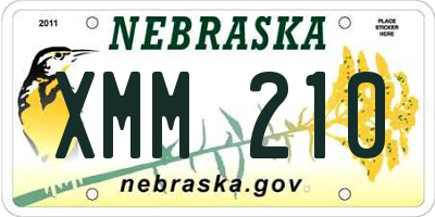 NE license plate XMM210