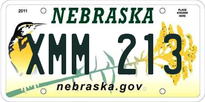 NE license plate XMM213