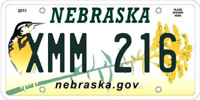NE license plate XMM216