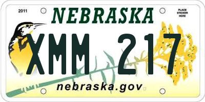 NE license plate XMM217