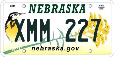 NE license plate XMM227