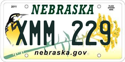 NE license plate XMM229