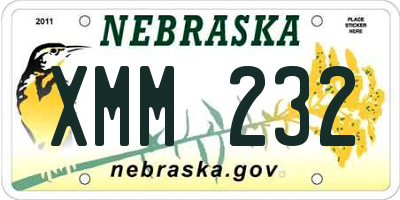 NE license plate XMM232
