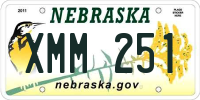 NE license plate XMM251