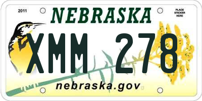 NE license plate XMM278