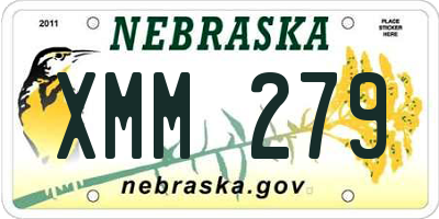 NE license plate XMM279