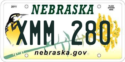 NE license plate XMM280
