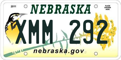 NE license plate XMM292
