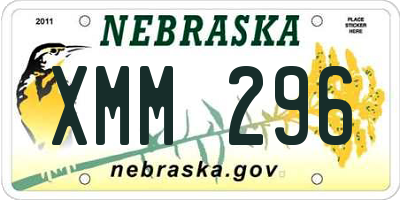 NE license plate XMM296