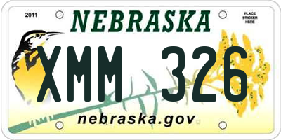 NE license plate XMM326
