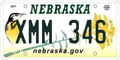 NE license plate XMM346